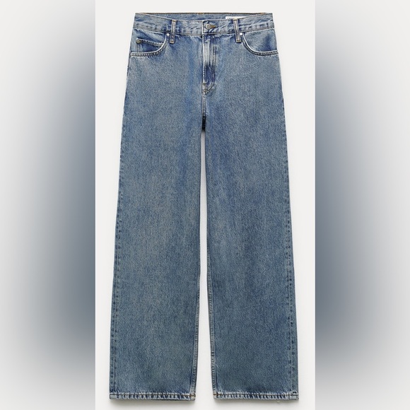 Zara blue jeans straight leg loose fit size 8 or 40 - Picture 3 of 5